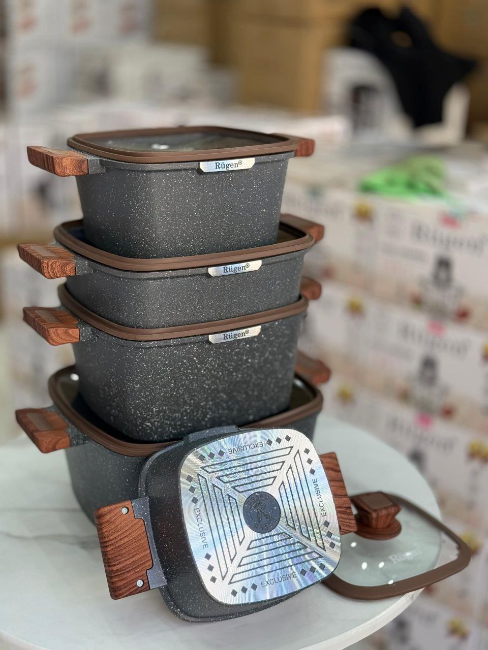 سرویس قابلمه ۱۰ پارچه مربعی روگن مدل Ru-7015